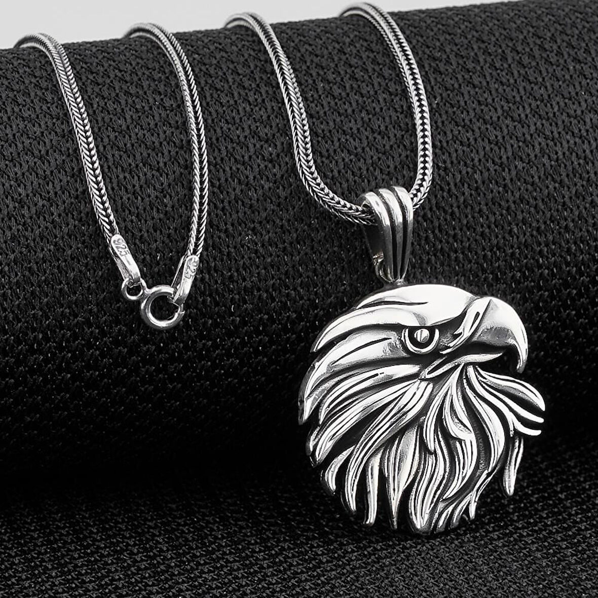 Kartal Tasarımlı 925 Ayar Gümüş Erkek Kolye