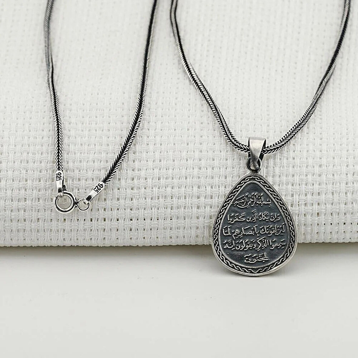 Kıtmir Ve Nazar Dualı 925 Ayar Gümüş Erkek Kolye