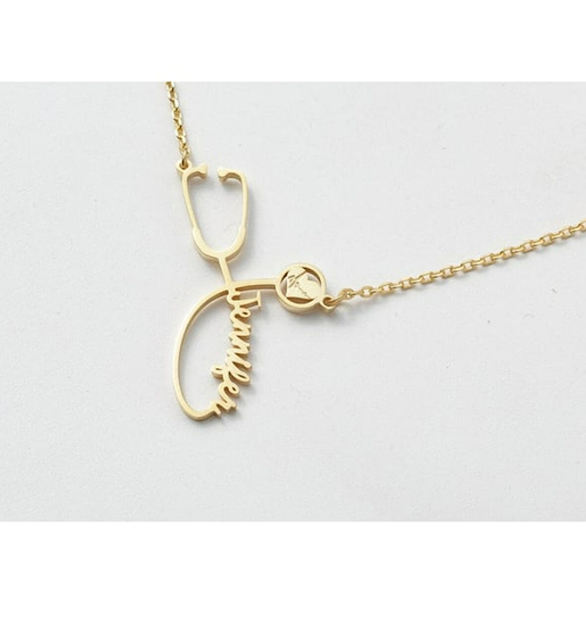 Steteskop 14 Ayar Altın Kolye