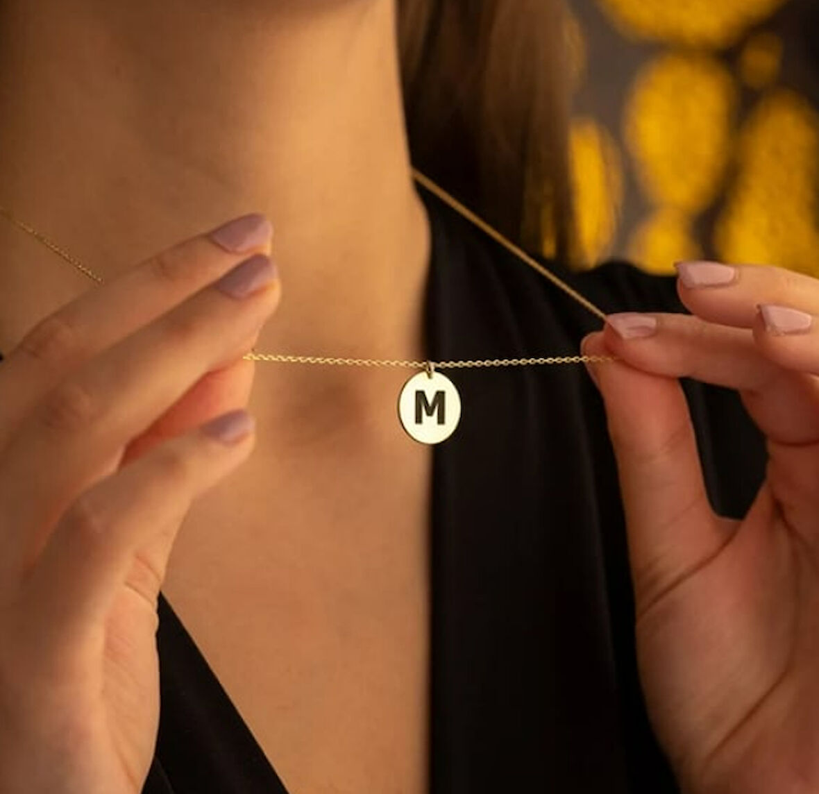 Harf Yazılı 14 Ayar Altın Kolye