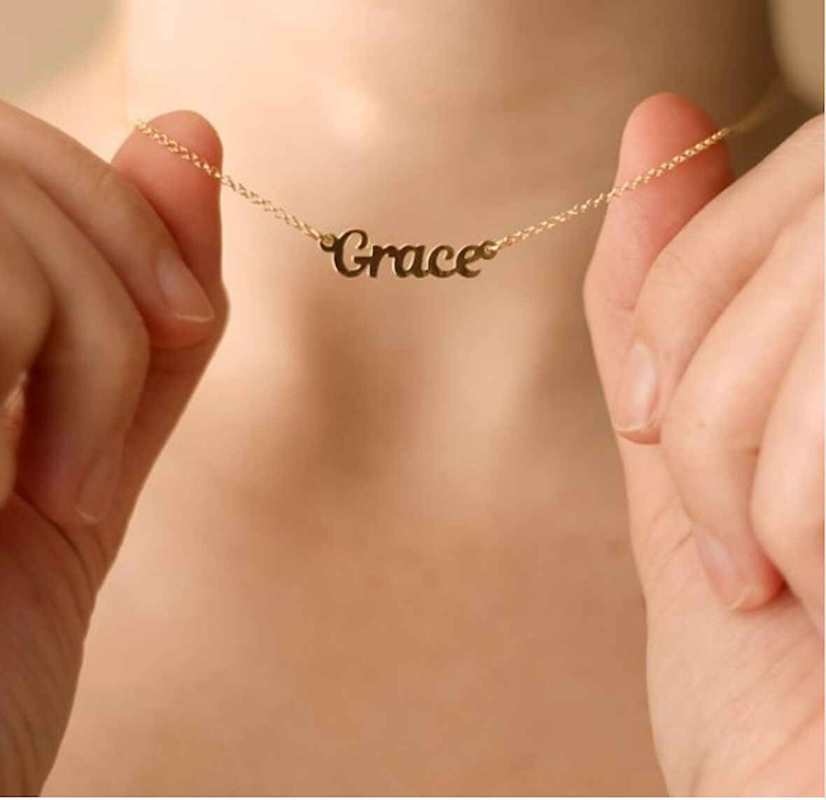 İsim Yazılı 14 Ayar Altın Kolye