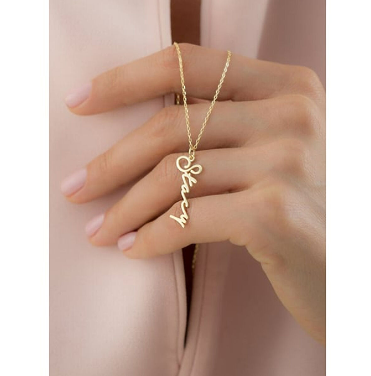 İsim Yazılı 14 Ayar Altın Kolye