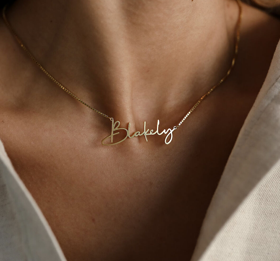 İsim Yazılı 14 Ayar Altın Kolye