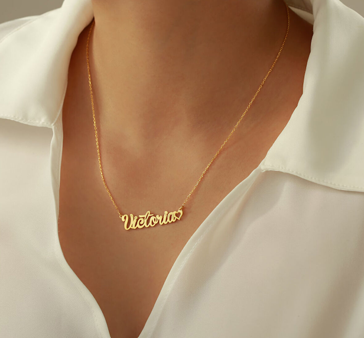 İsim Yazılı 14 Ayar Altın Kolye