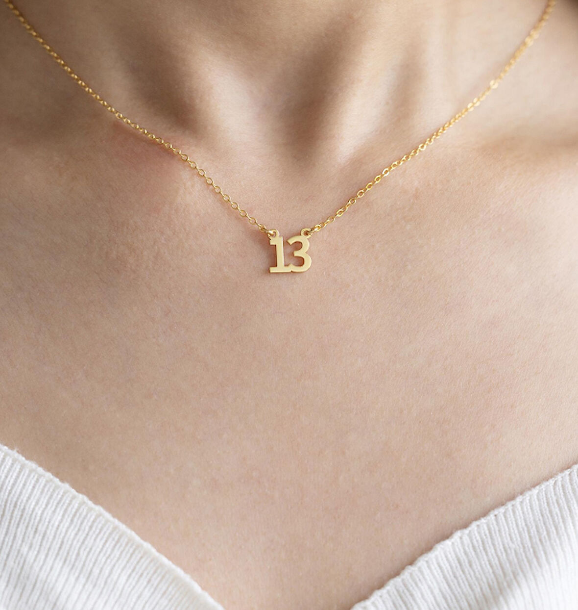 13 Sayısı 14 Ayar Altın Kolye