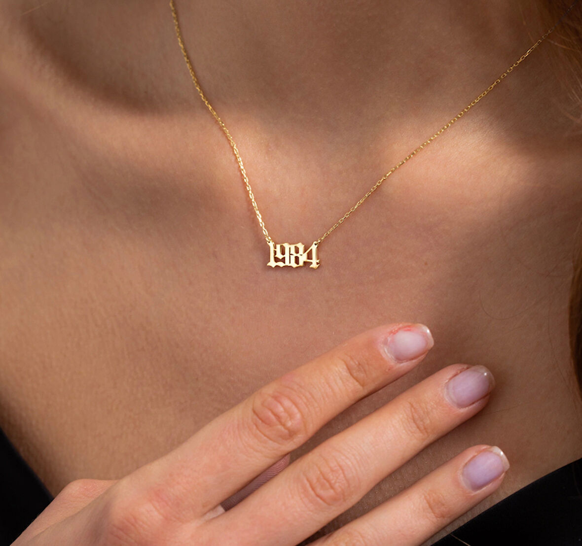 Tarih Yazılı 14 Ayar Altın Kolye