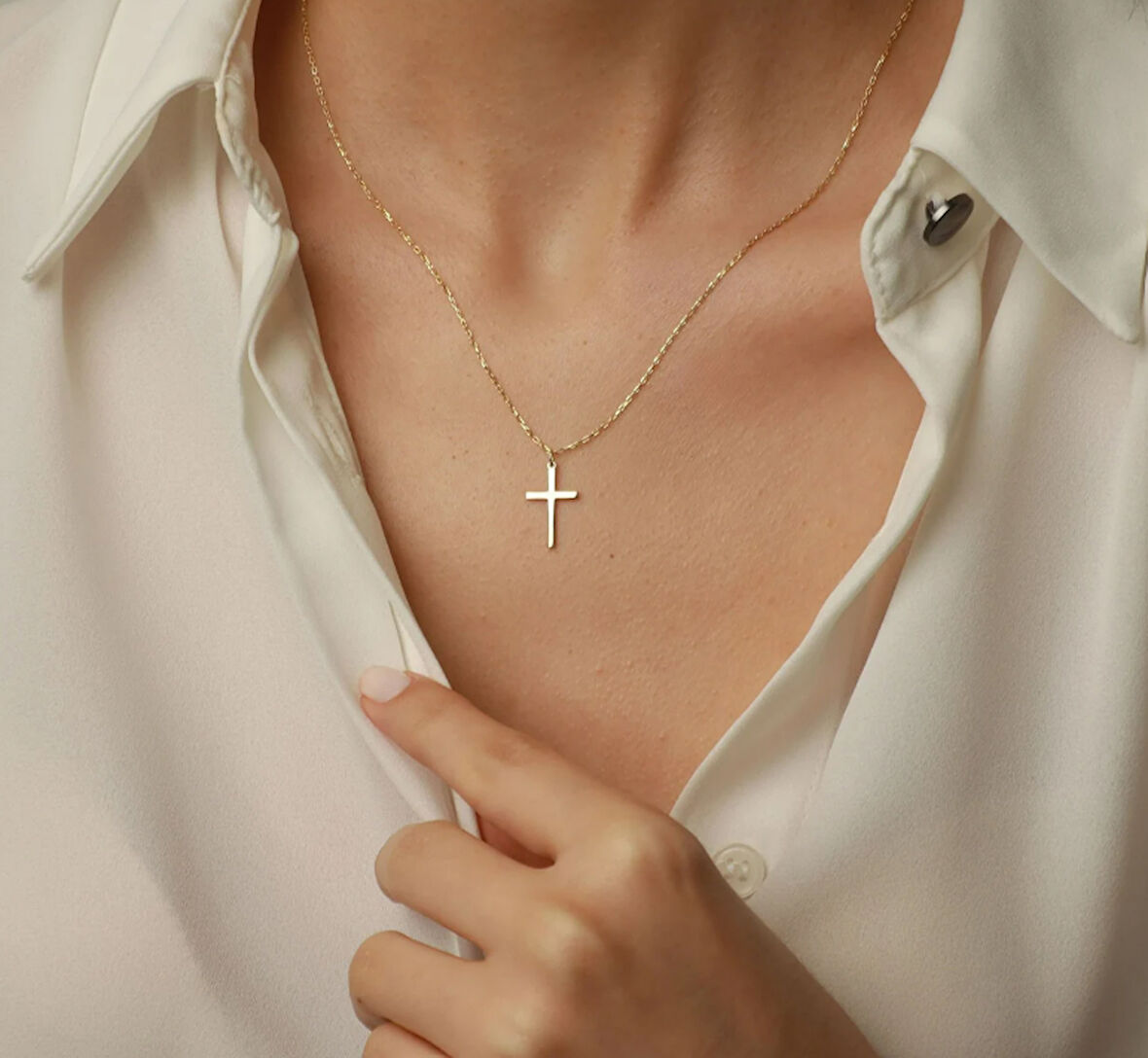 Haç 14 Ayar Altın Kolye