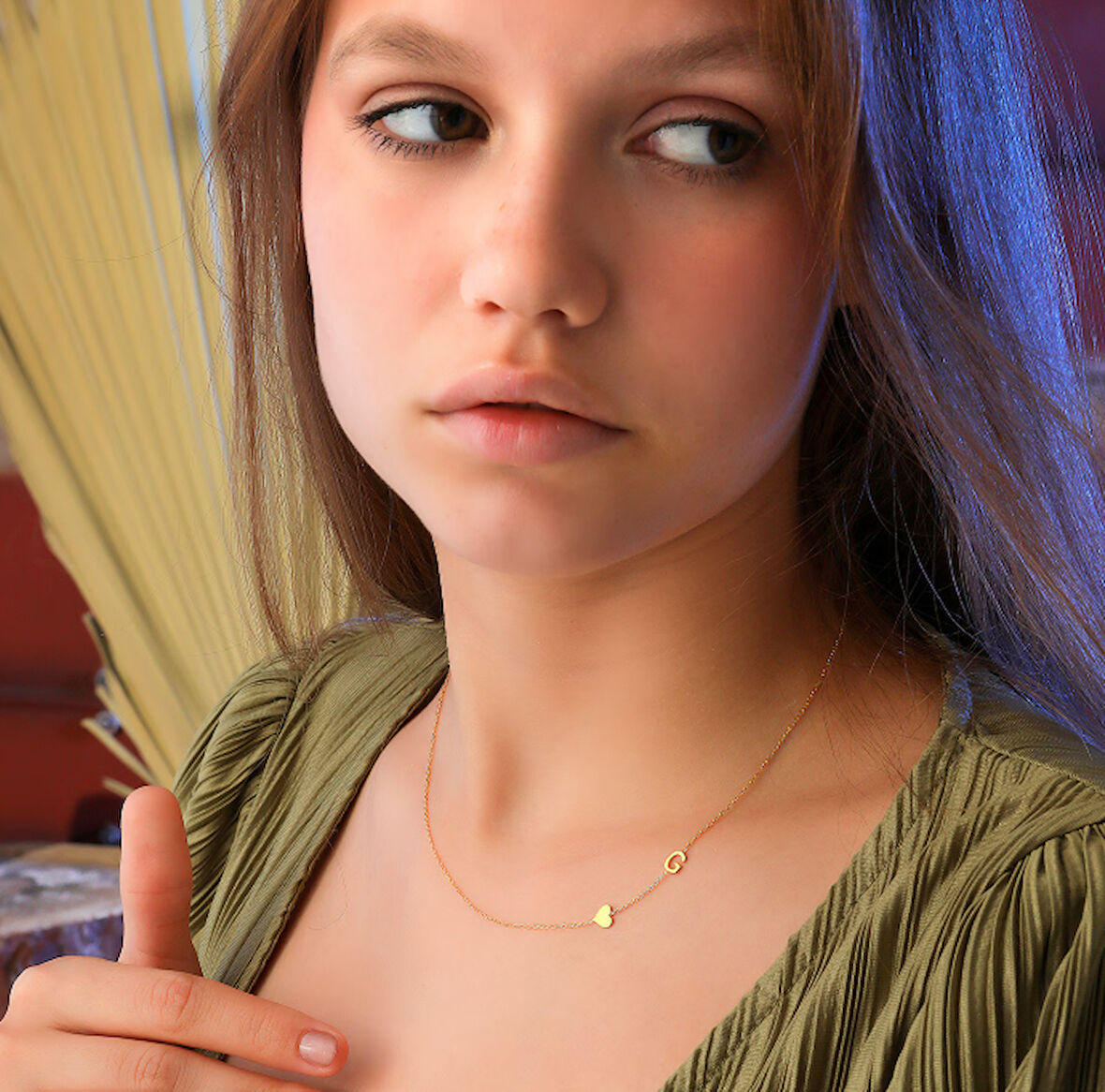 Harf Yazılı 14 Ayar Altın Kolye