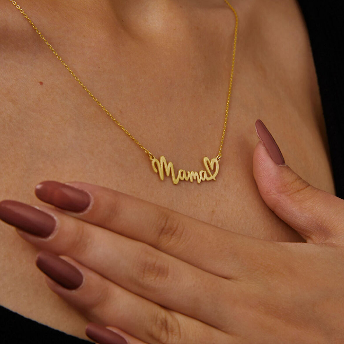 İsim Yazılı 14 Ayar Altın Kolye