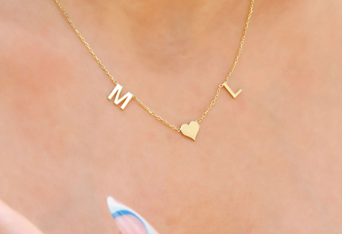 Harf Yazılı 14 Ayar Altın Kolye