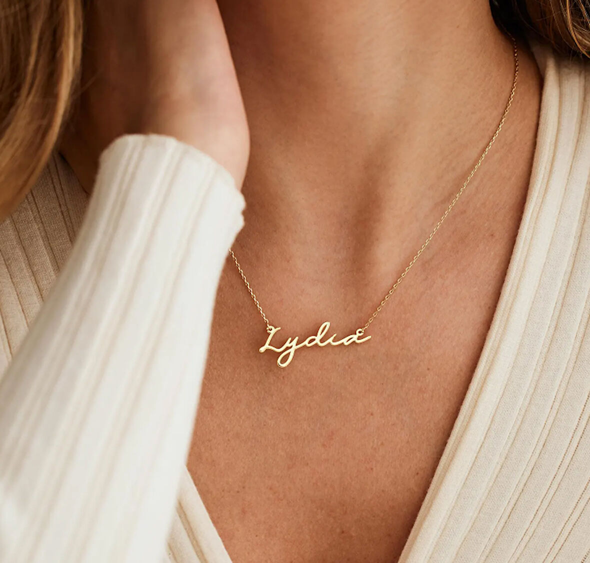 İsim Yazılı 14 Ayar Altın Kolye