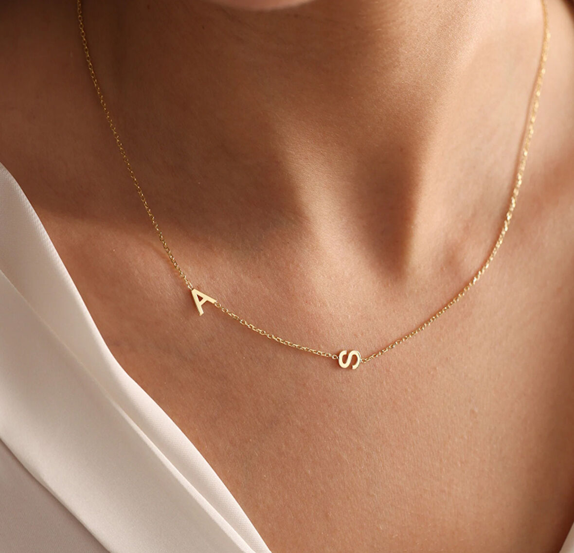 Harfler Yazılı 14 Ayar Altın Kolye