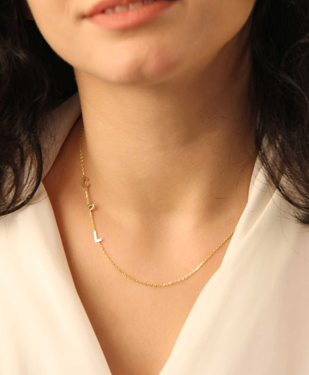 Harf Yazılı 14 Ayar Altın Kolye