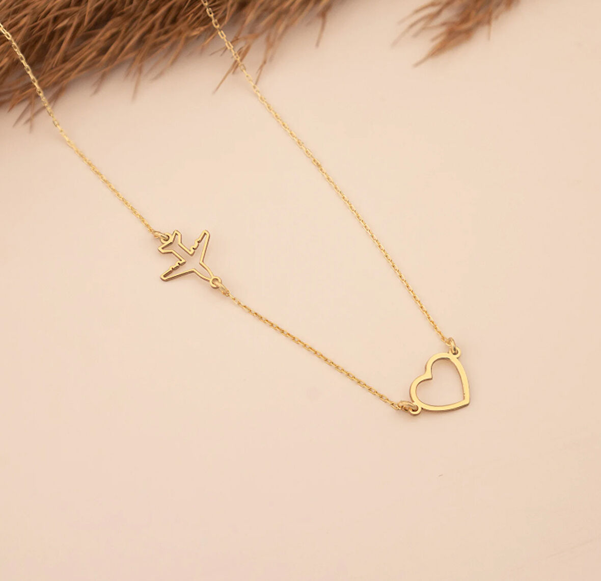 Uçak 14 Ayar Altın Kolye