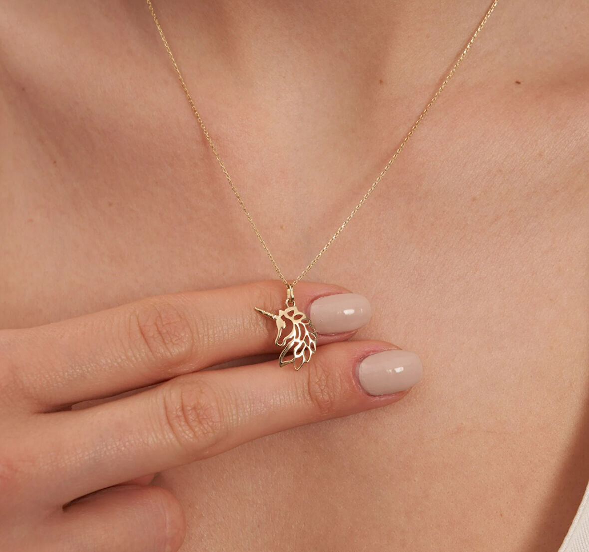 Unıcorn 14 Ayar Altın Kolye