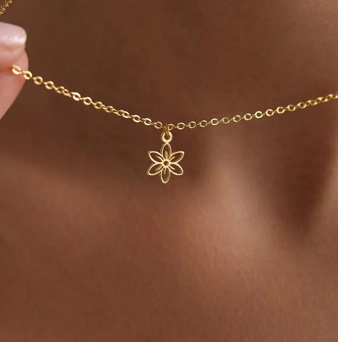 Çiçek 14 Ayar Altın Kolye