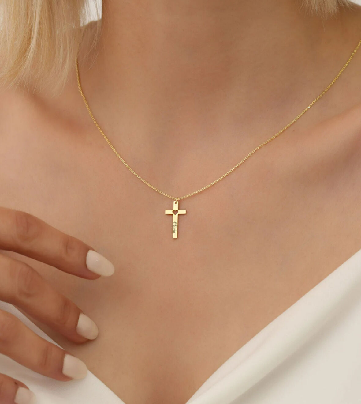 Haç 14 Ayar Altın Kolye