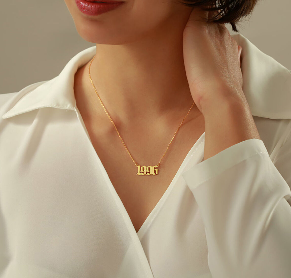 Tarih Yazılı 14 Ayar Altın Kolye