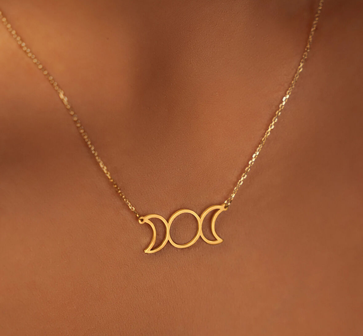 Güneş Tutulması 14 Ayar Altın Kolye