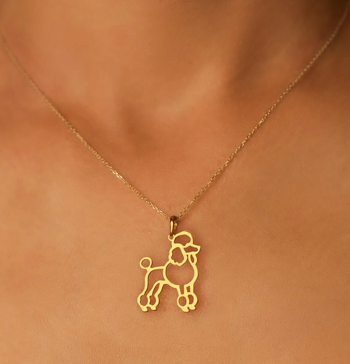 Poodle Irkı14 Ayar Altın Kolye