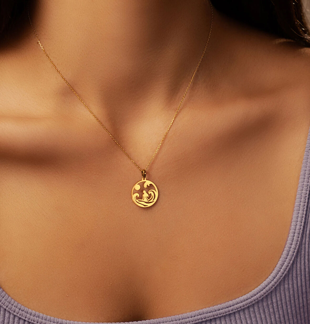 Deniz Kızı 14 Ayar Altın Kolye