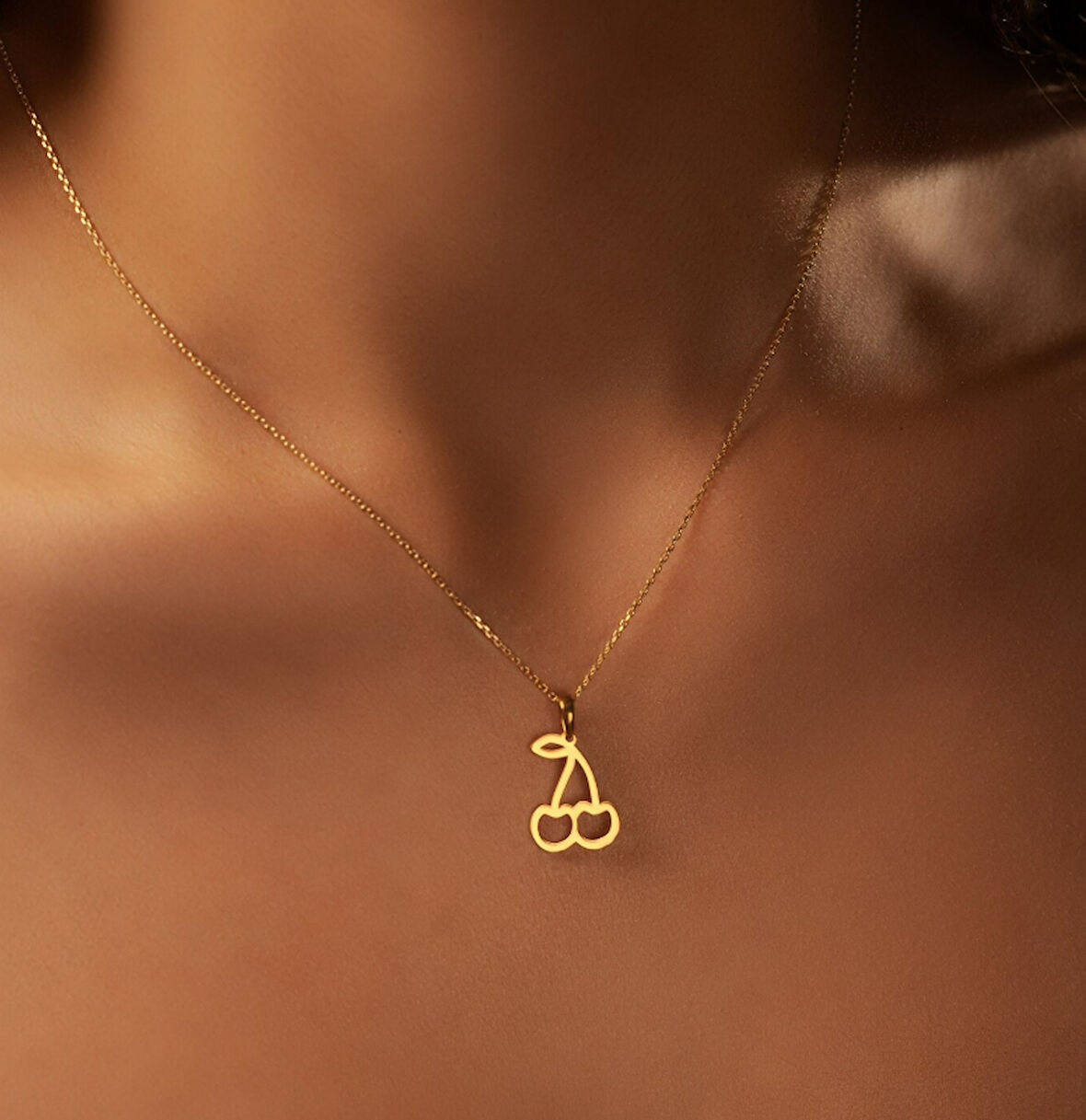 Kiraz 14 Ayar Altın Kolye