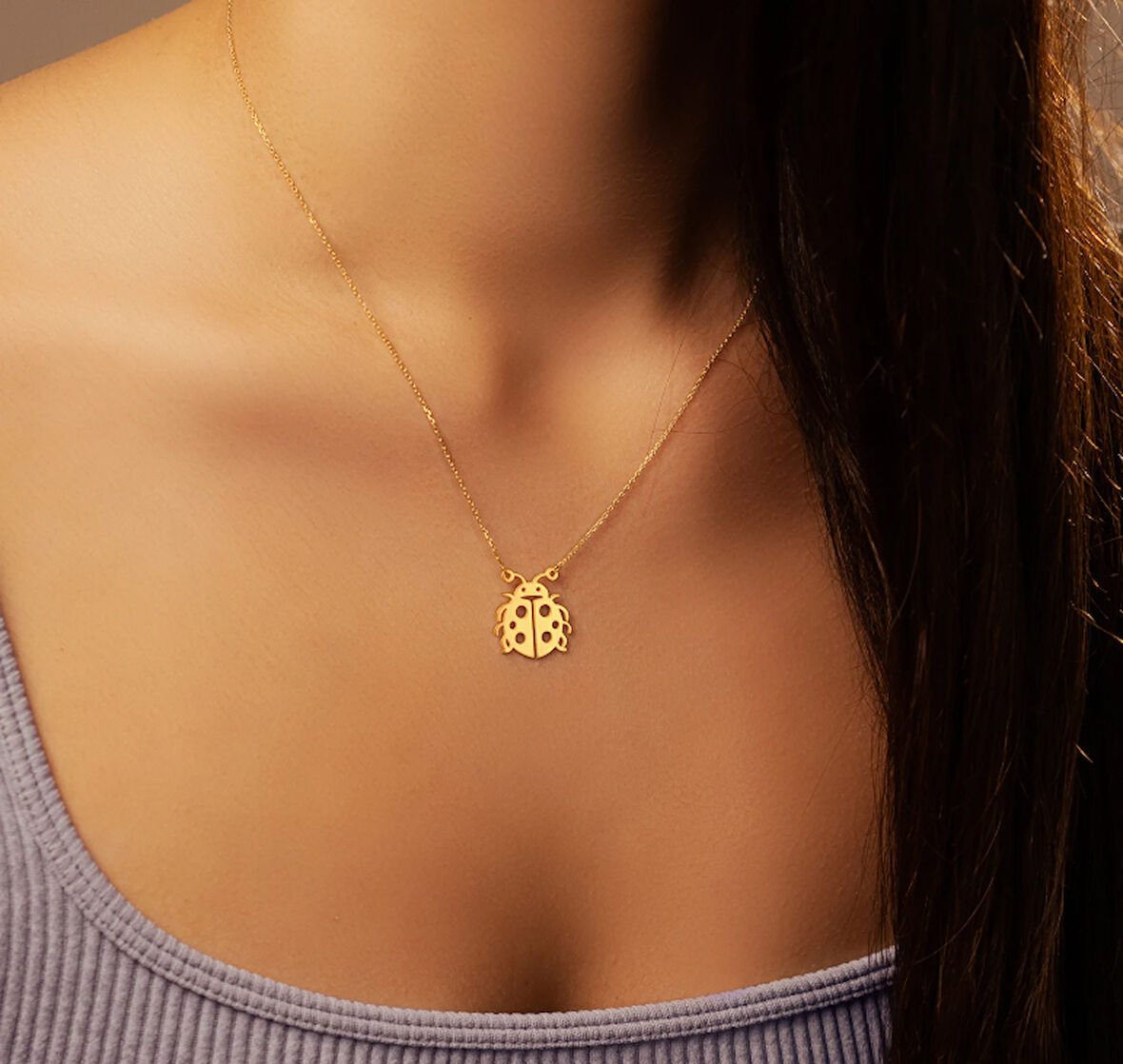 Uğur Böceği 14 Ayar Altın Kolye