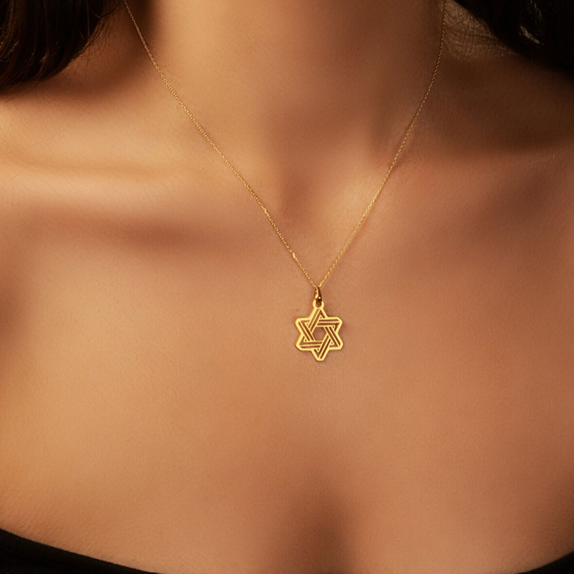 Davud Yıldızı 14 Ayar Altın Kolye