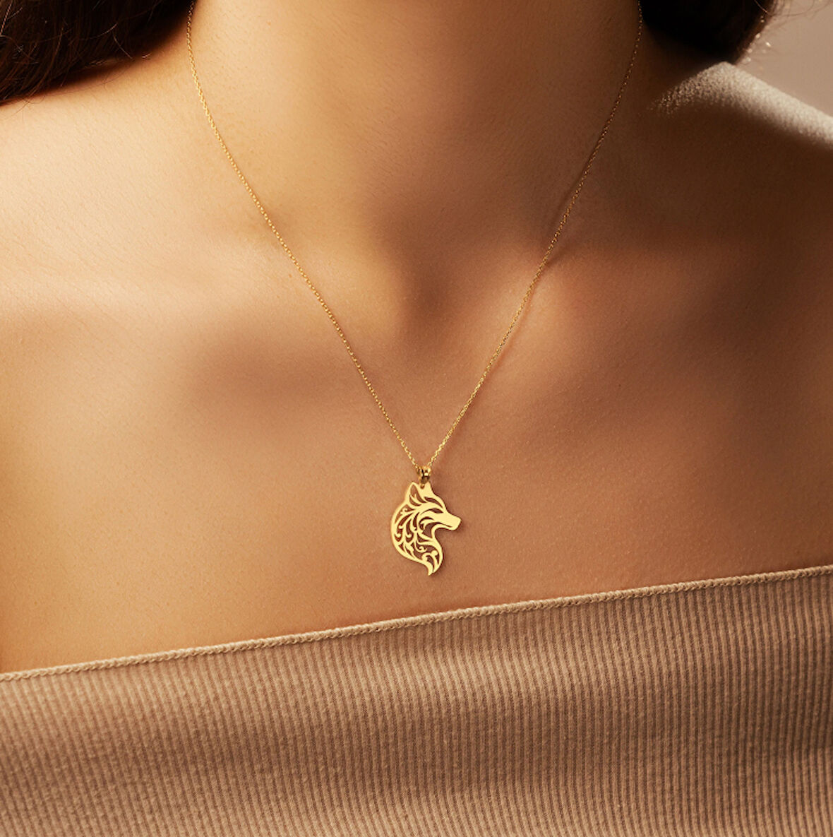 Kurt 14 Ayar Altın Kolye