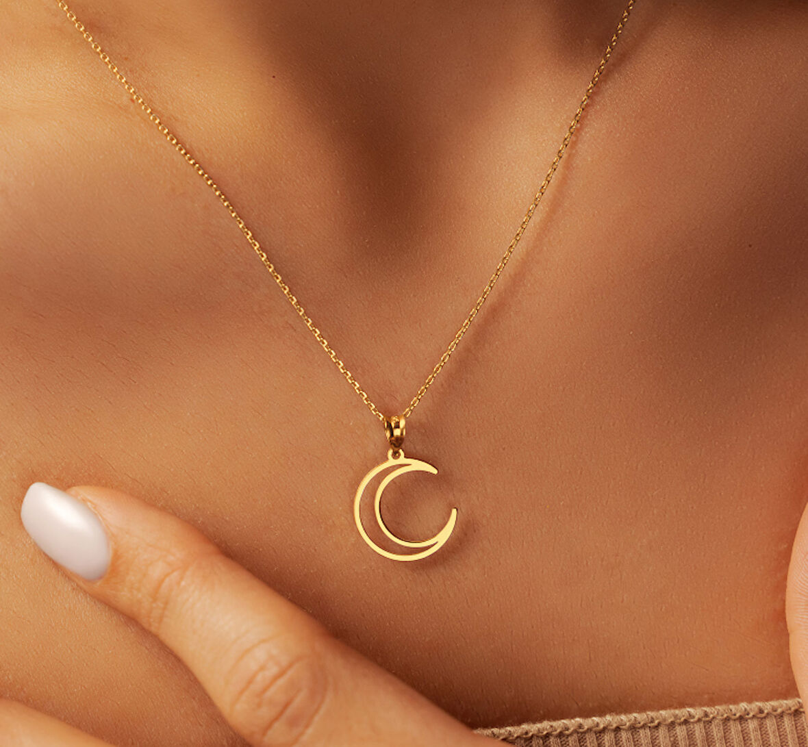 Hilal 14 Ayar Altın Kolye