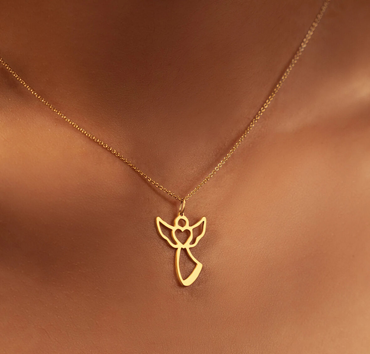 Melek Kanadı 14 Ayar Altın Kolye