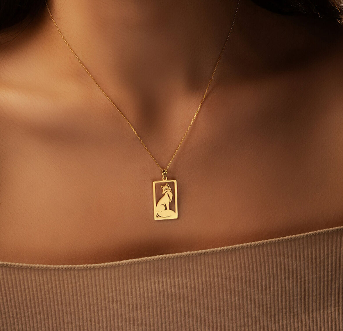 Alfa Kurt 14 Ayar Altın Kolye