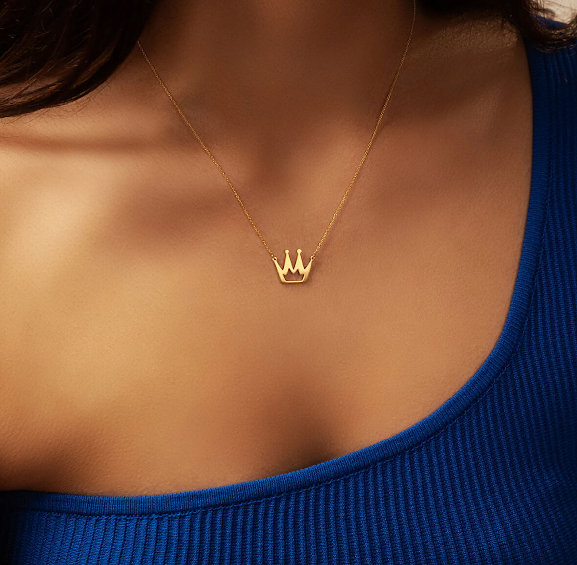 Kraliçe Tacı 14 Ayar Altın Kolye