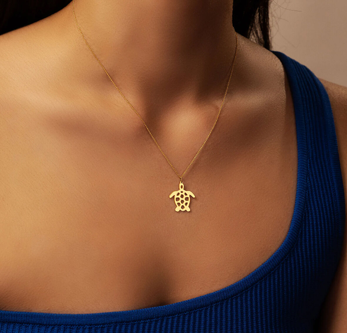 Kaplumbağa 14 Ayar Altın Kolye