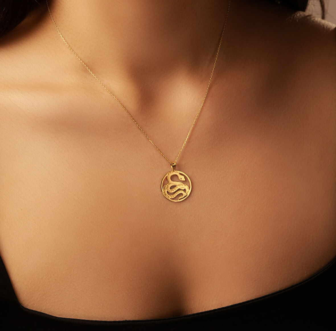 Yılan 14 Ayar Altın Kolye