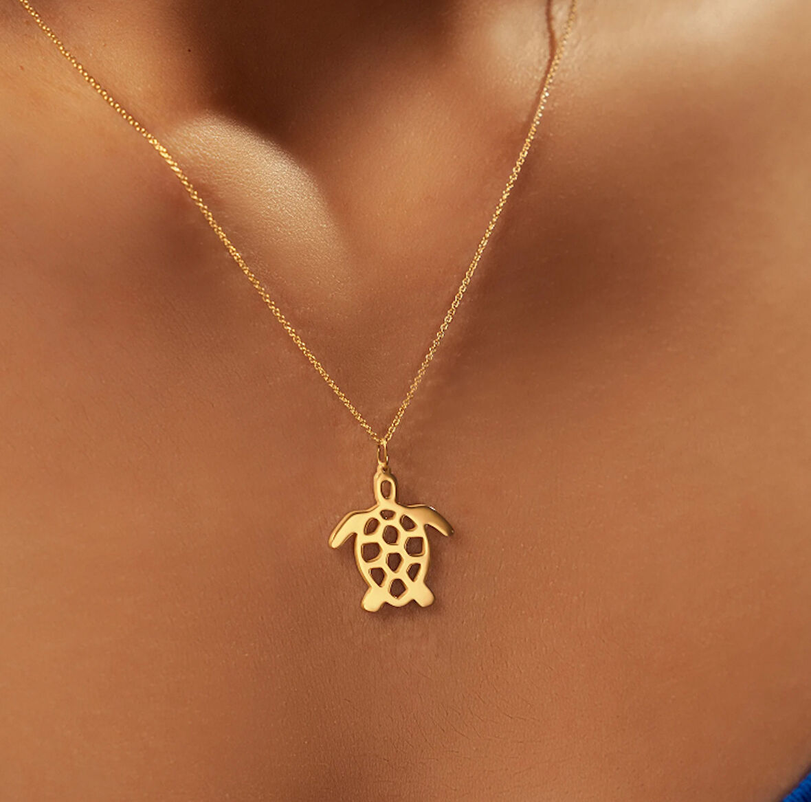 Caretta Caretta 14 Ayar Altın Kolye