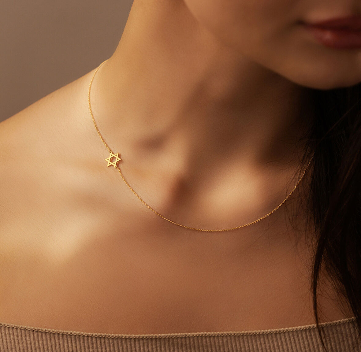 Davud Yıldızı 14 Ayar Altın Kolye