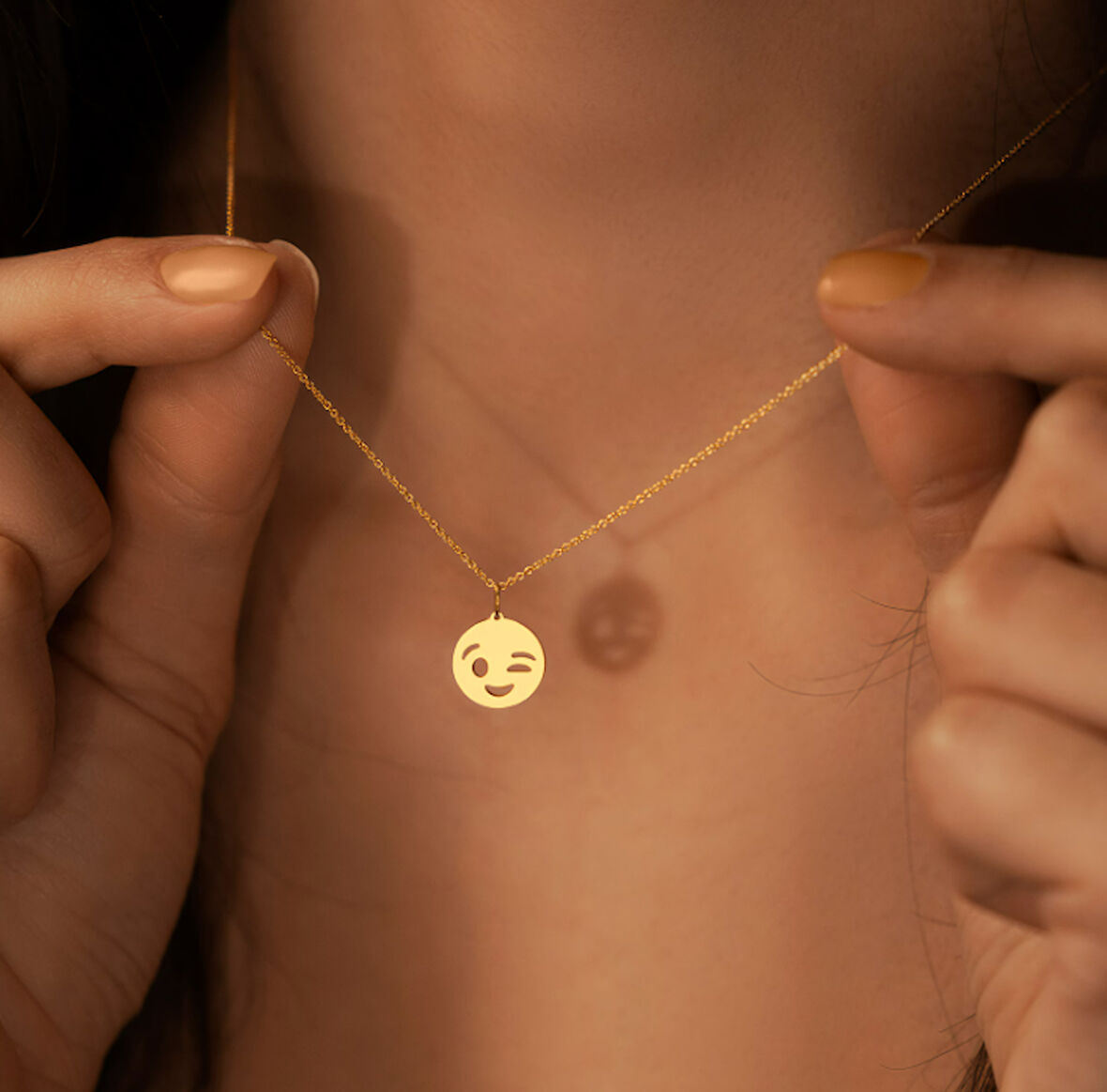 Emoji 14 Ayar Altın Kolye