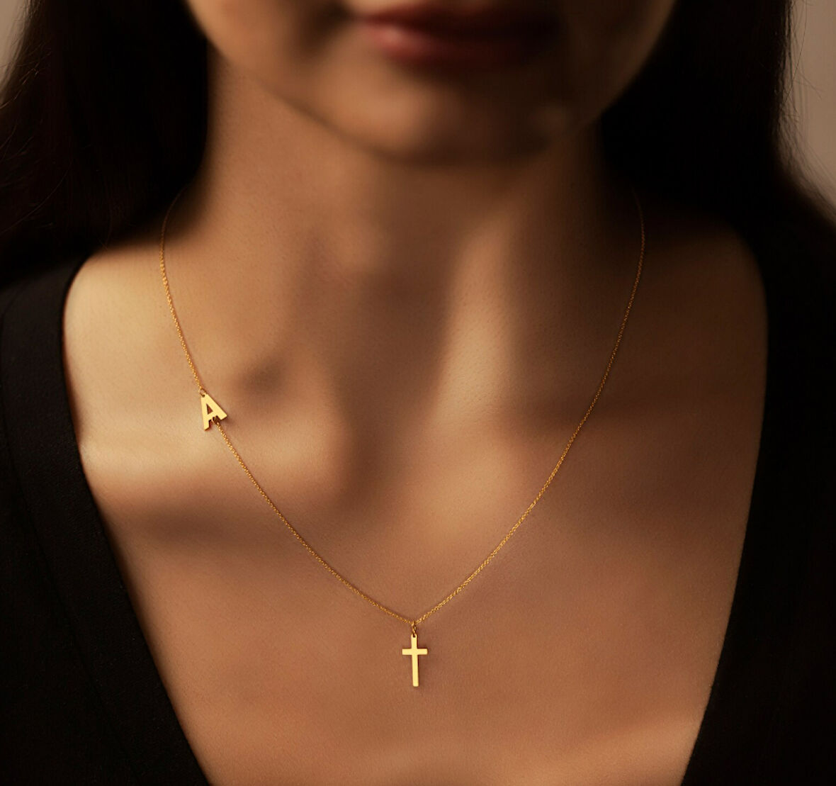 Haç 14 Ayar Altın Kolye