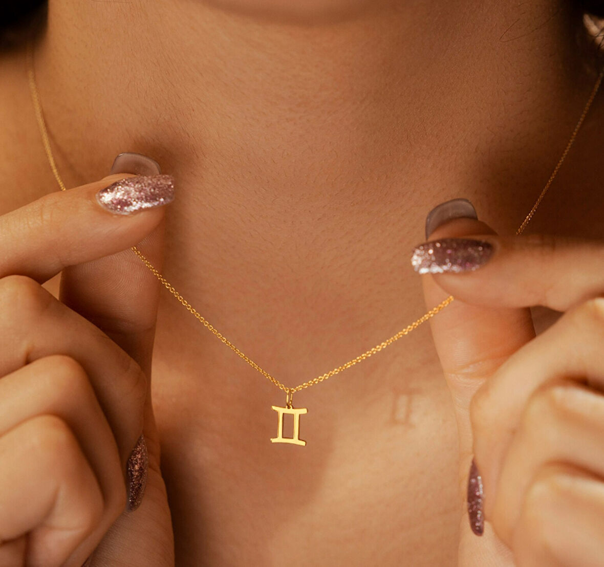 İkizler Burç 14 Ayar Altın Kolye