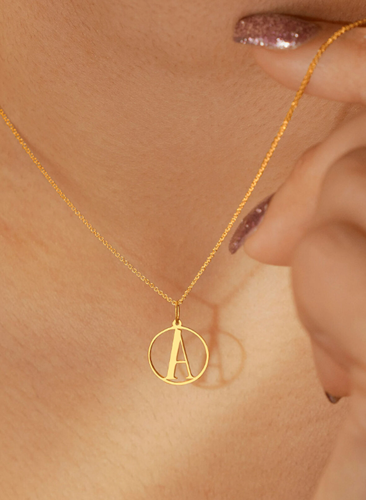 Harf 14 Ayar Altın Kolye