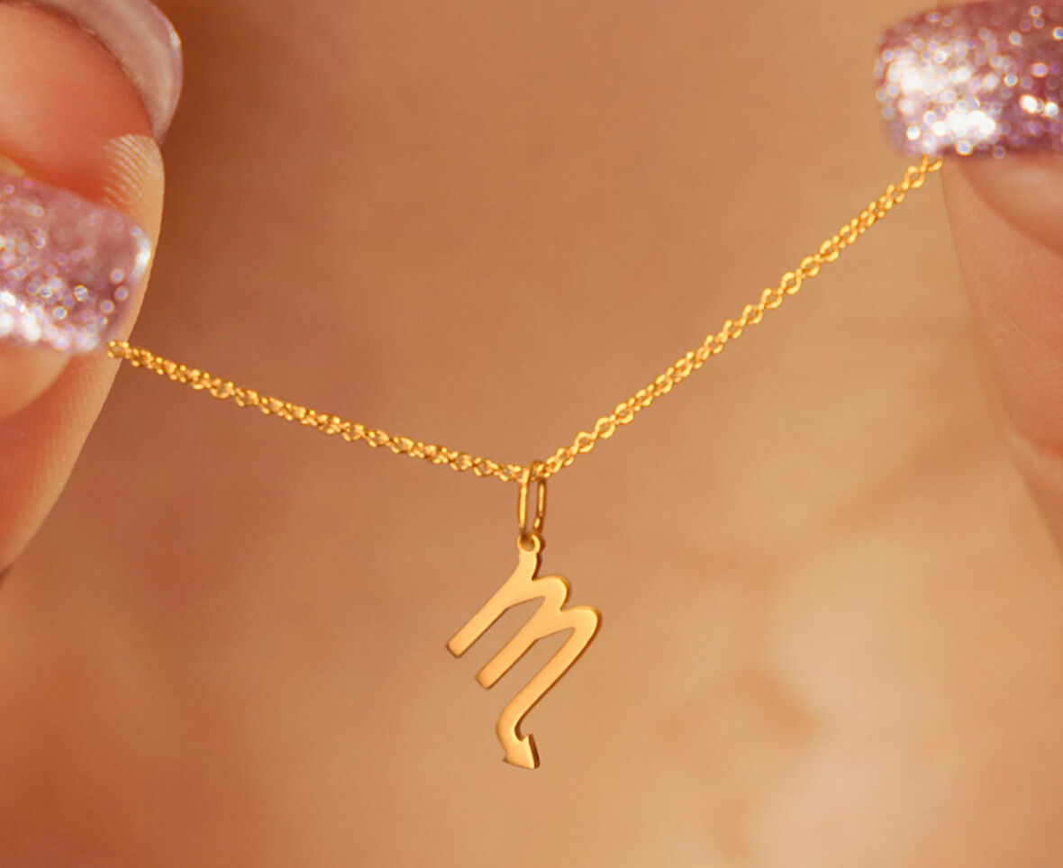 Akrep Burç 14 Ayar Altın Kolye