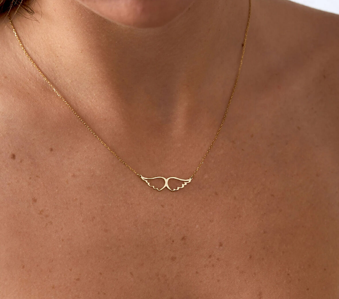 Melek Kanadı 14 Ayar Altın Kolye