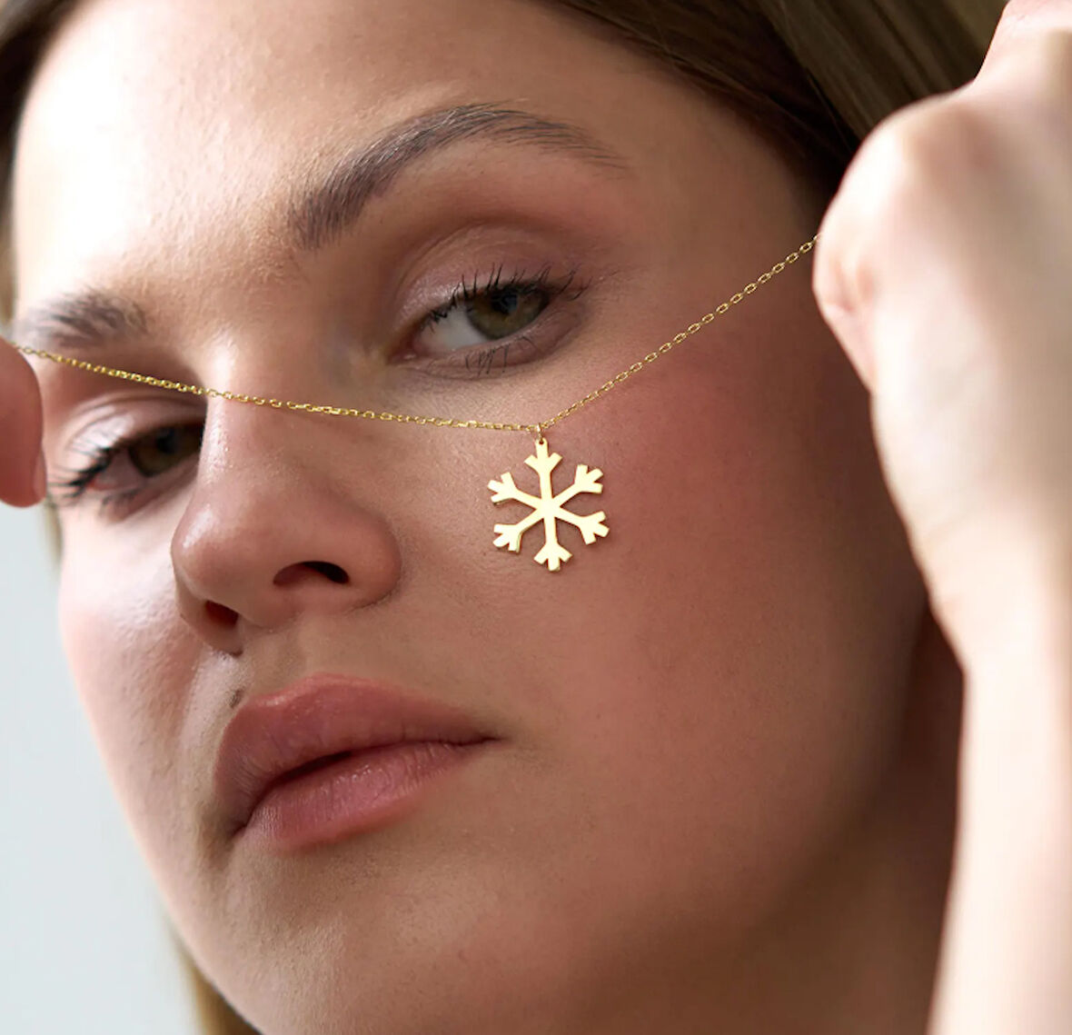 Kar Tanesi 14 Ayar Altın Kolye