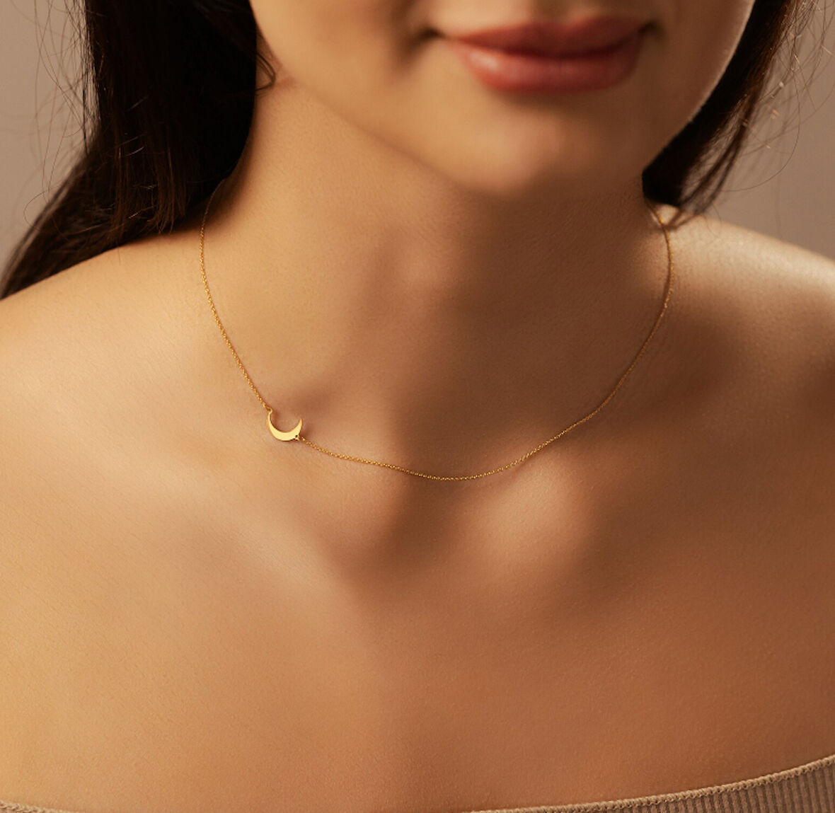 Hilal 14 Ayar Altın Kolye