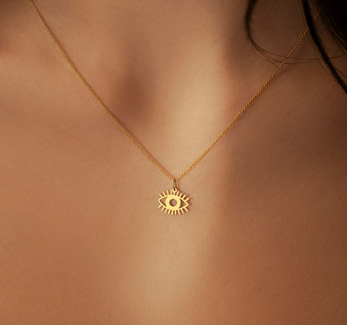 Göz 14 Ayar Altın Kolye