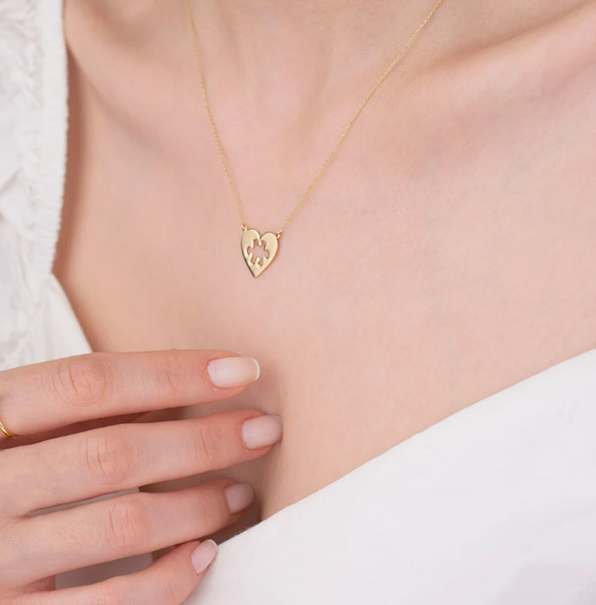 Puzzle 14 Ayar Altın Kolye