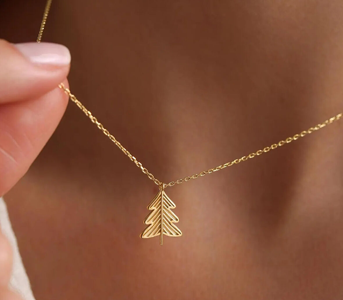 Çınar Ağacı 14 Ayar Altın Kolye