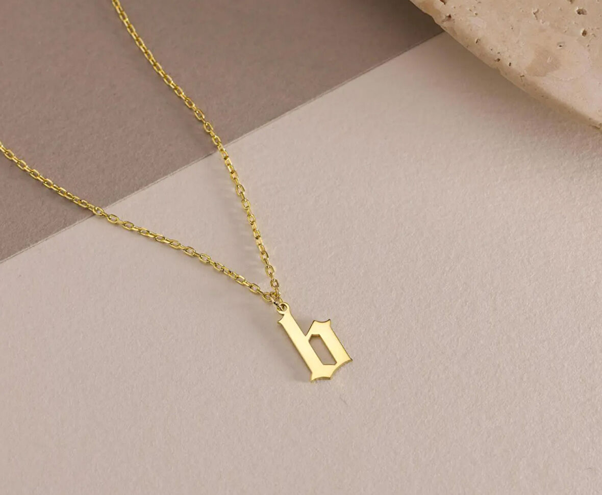 Harf 14 Ayar Altın Kolye