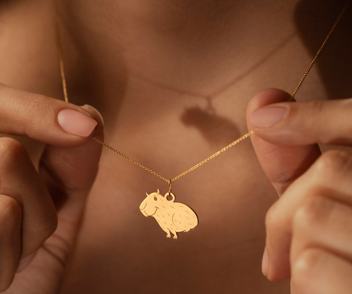 Kapibara 14 Ayar Altın Kolye